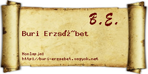 Buri Erzsébet névjegykártya